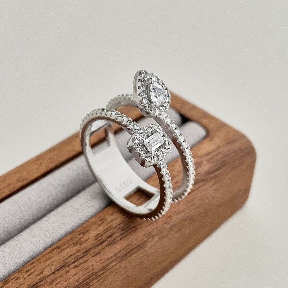 Double Layer Sparkle Ring - Hastella.J