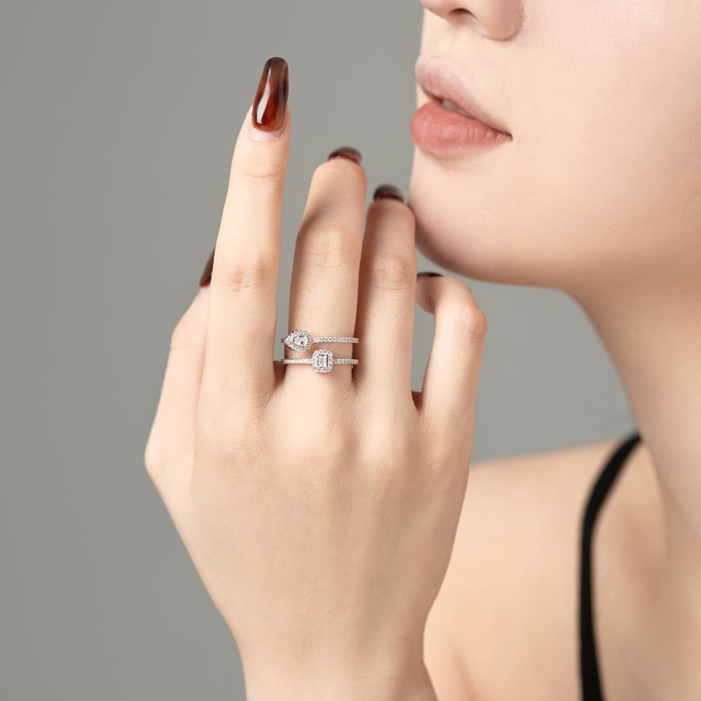 Double Layer Sparkle Ring - Hastella.J