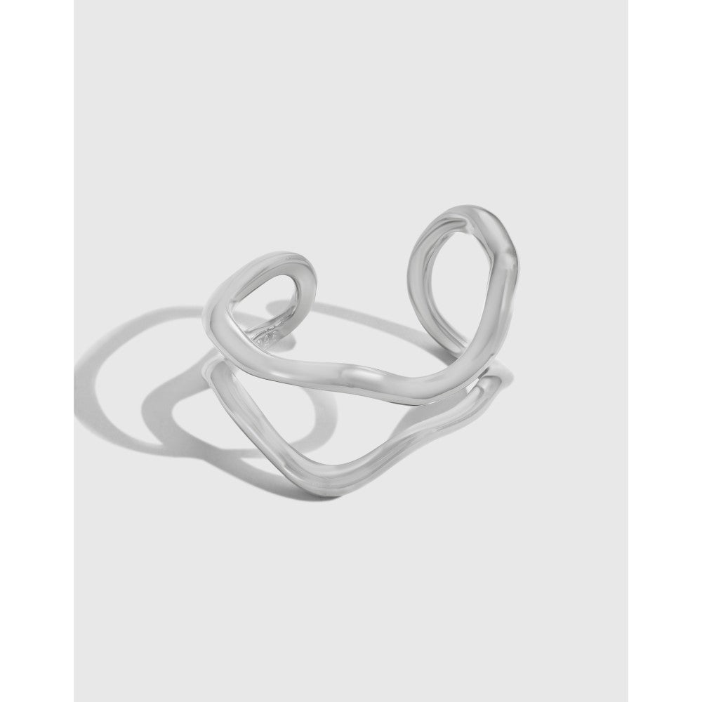 Double layer wave niche design ring - Hastella.J