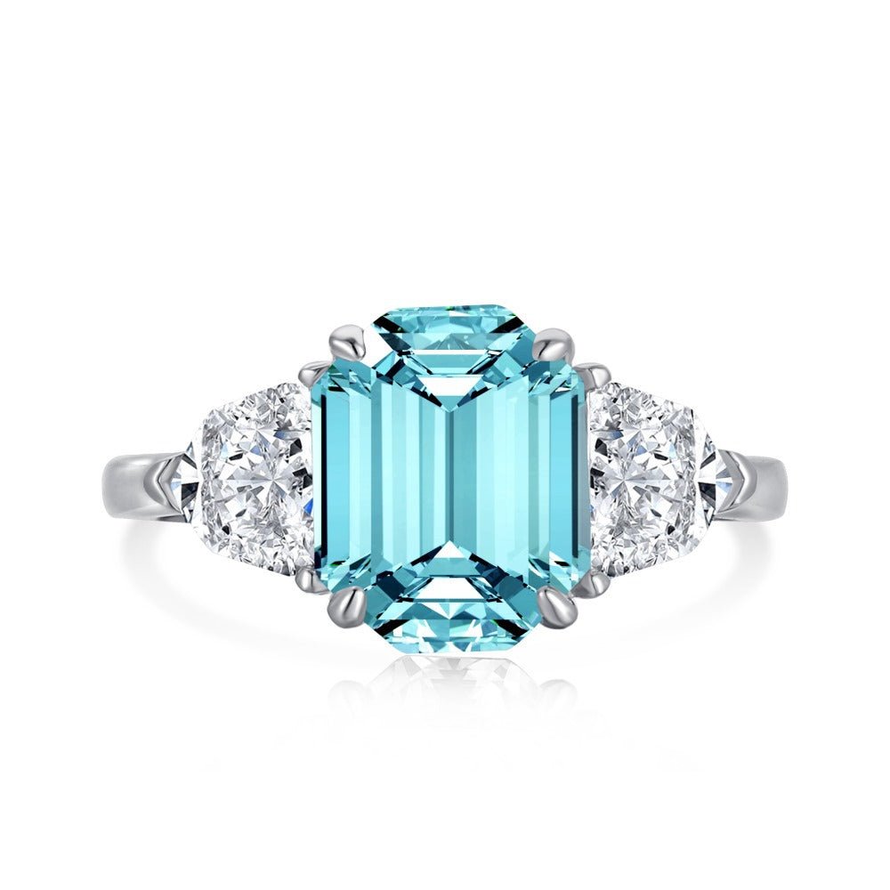 Emerald Cut Carbon Diamond Ring - Hastella.J