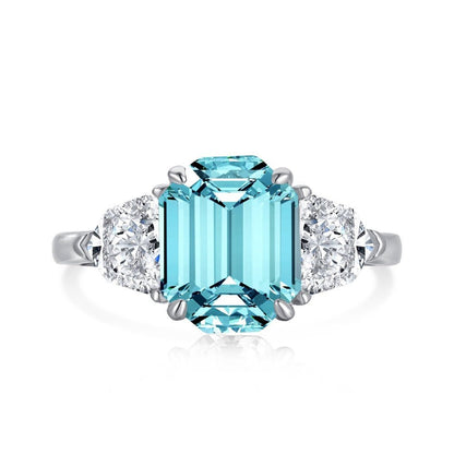 Emerald Cut Carbon Diamond Ring - Hastella.J
