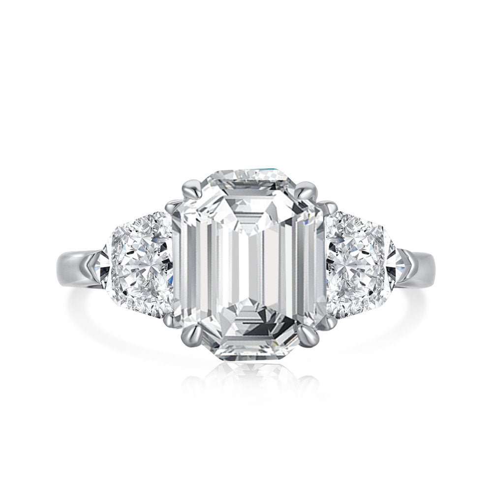 Emerald Cut Carbon Diamond Ring - Hastella.J