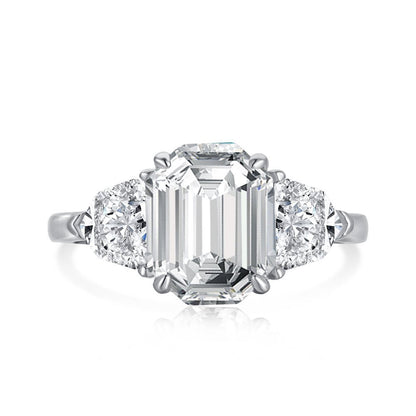 Emerald Cut Carbon Diamond Ring - Hastella.J