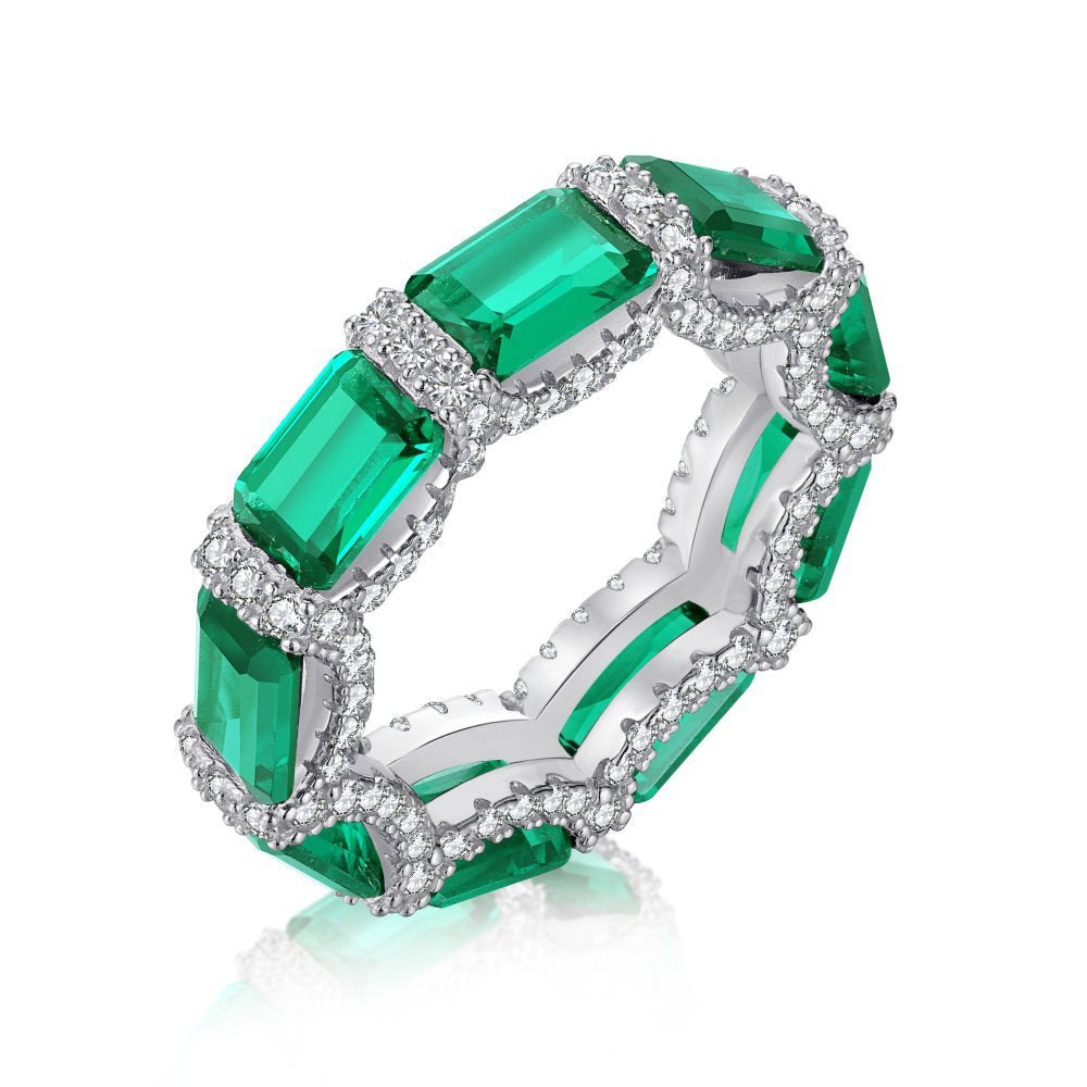 Emerald Row Ring High Carbon Diamond Ring - Hastella.J