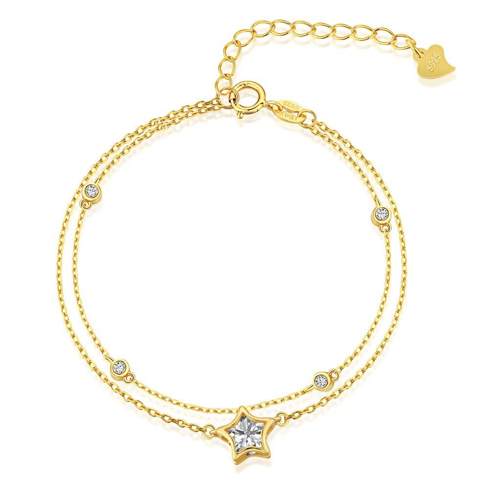 Five-pointed star double-layer bracelet - Hastella.J