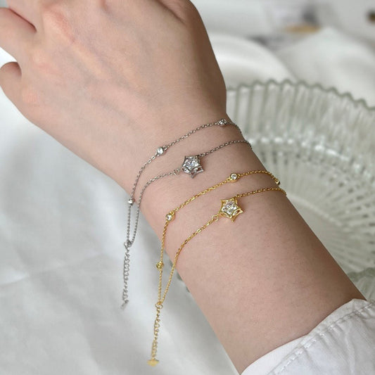Five-pointed star double-layer bracelet - Hastella.J