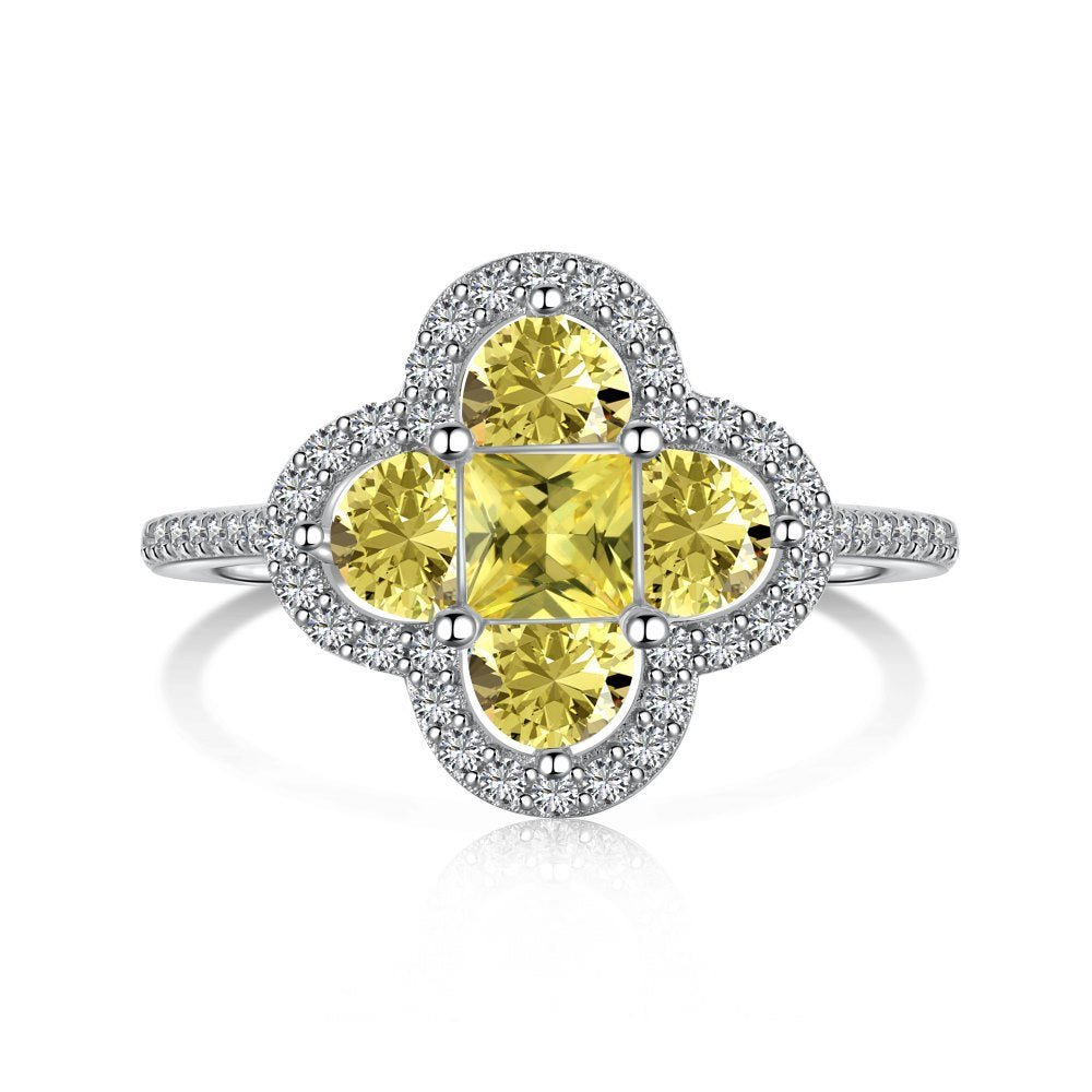 Flower yellow Zincon ring - Hastella.J