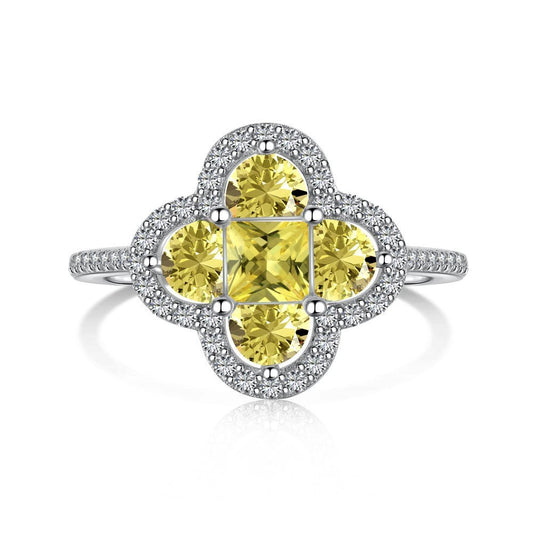 Flower yellow Zincon ring - Hastella.J