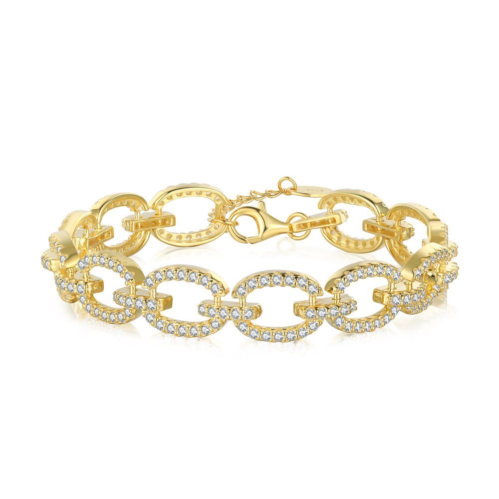 Full zircon simple design bracelet - Hastella.J