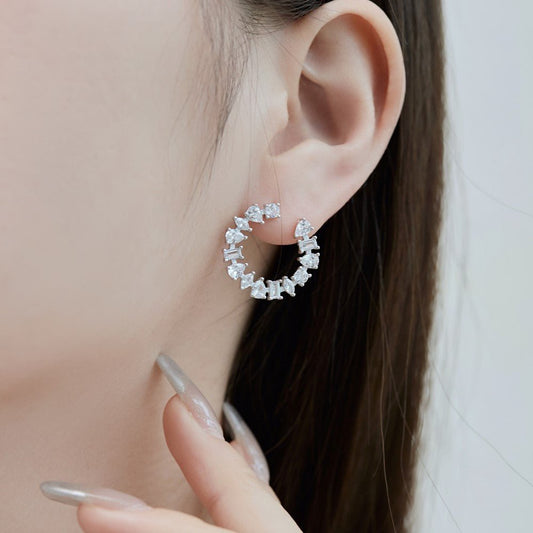 Geometric irregular zircon fashion earrings - Hastella.J