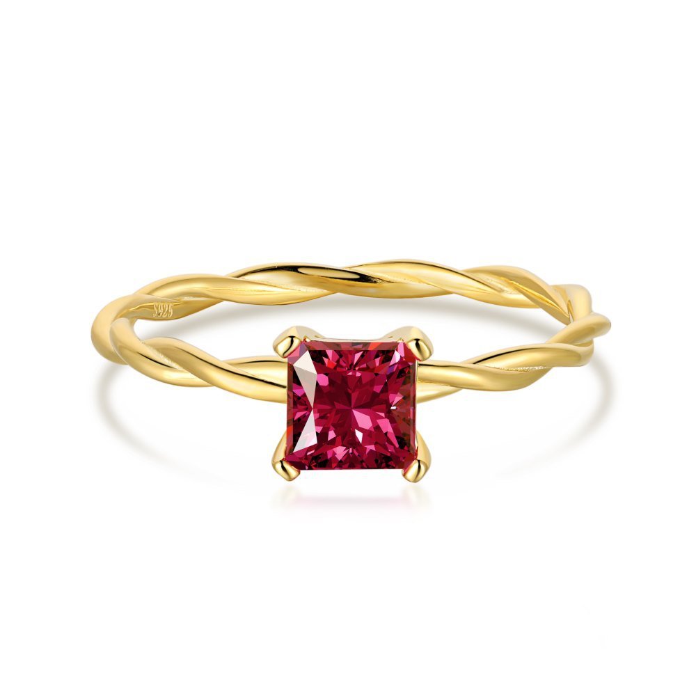 Geometric twist zircon ring - Hastella.J