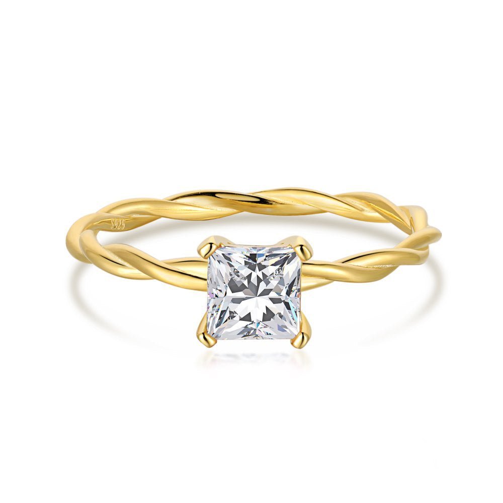 Geometric twist zircon ring - Hastella.J