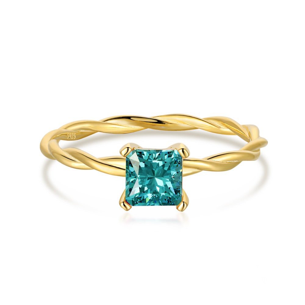 Geometric twist zircon ring - Hastella.J