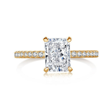 Rectangle (Gold) 8A Cubic Zircon 2 Carat+