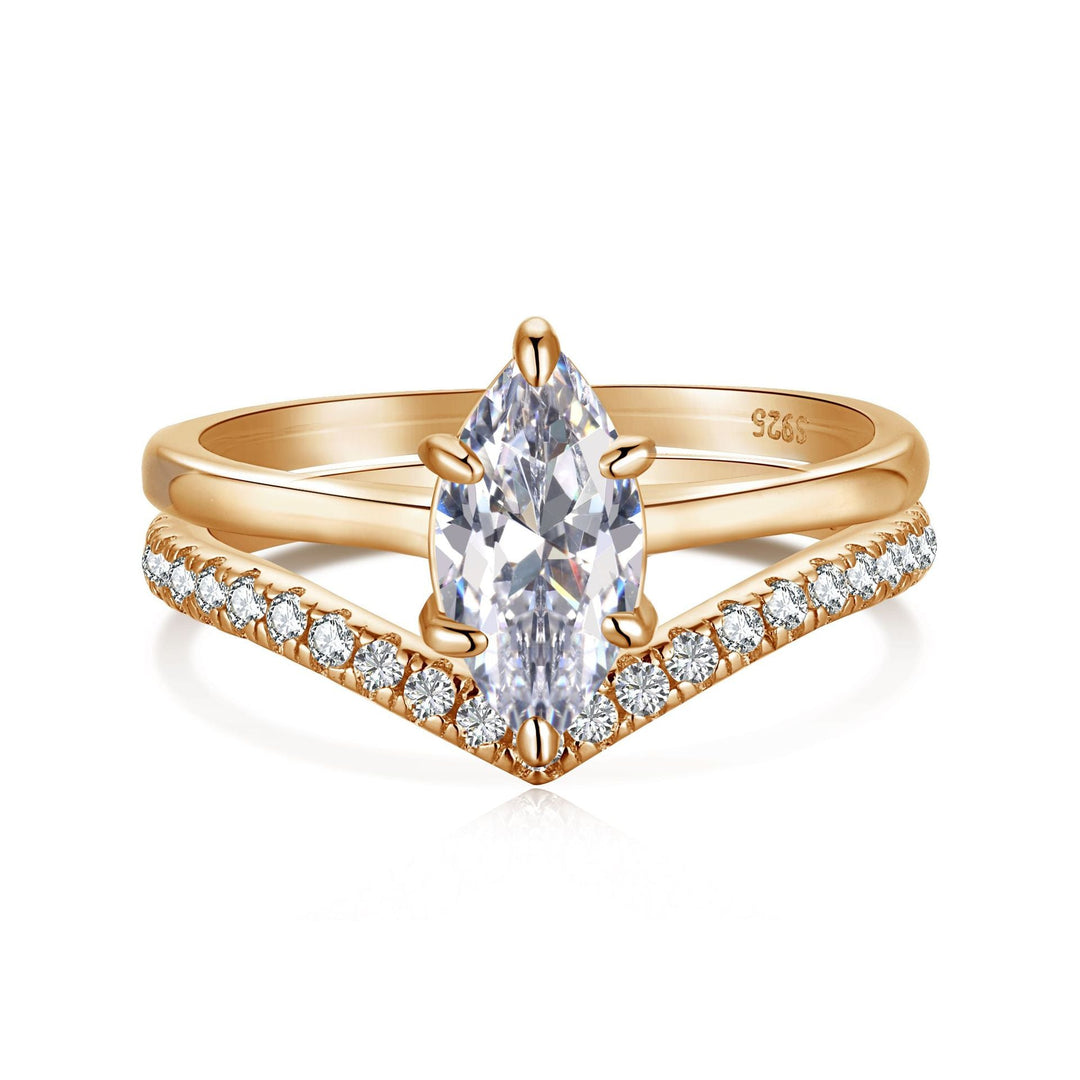 Gold stackable zircon ring - Hastella.J