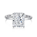  Big Square (Silver) 8A Cubic Zircon 4 Carat