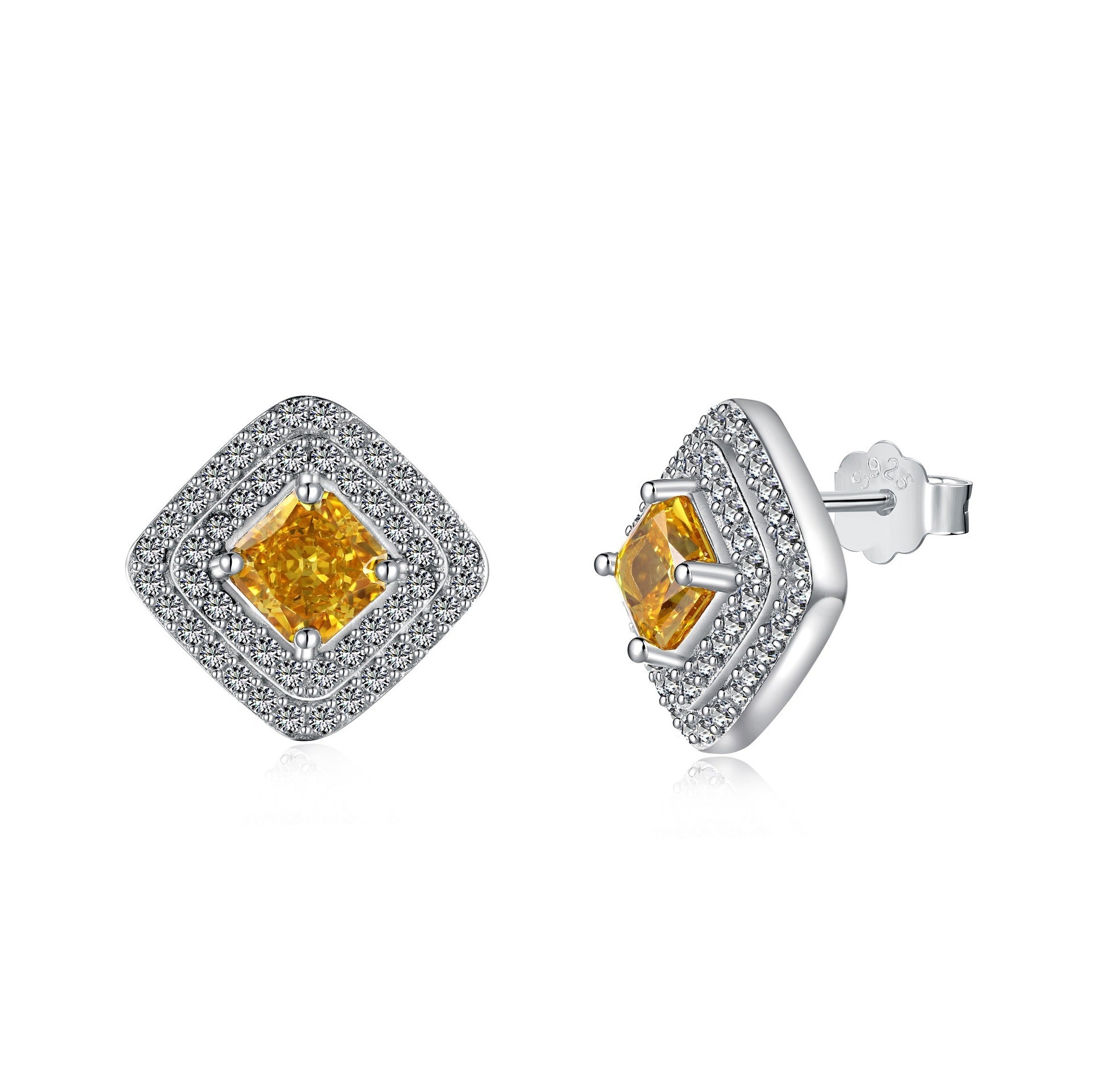 High carbon Zircon earrings - Hastella.J