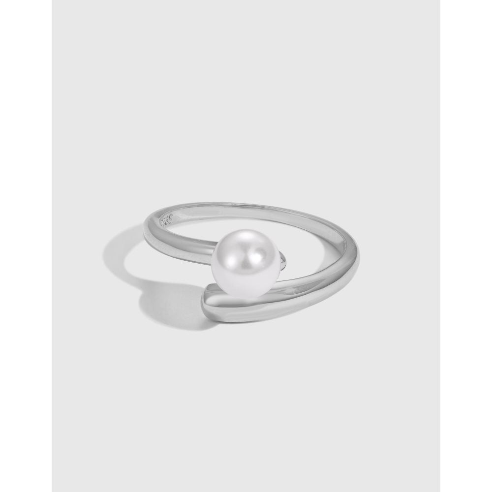 Korean version S925 sterling silver pearl ring - Hastella.J