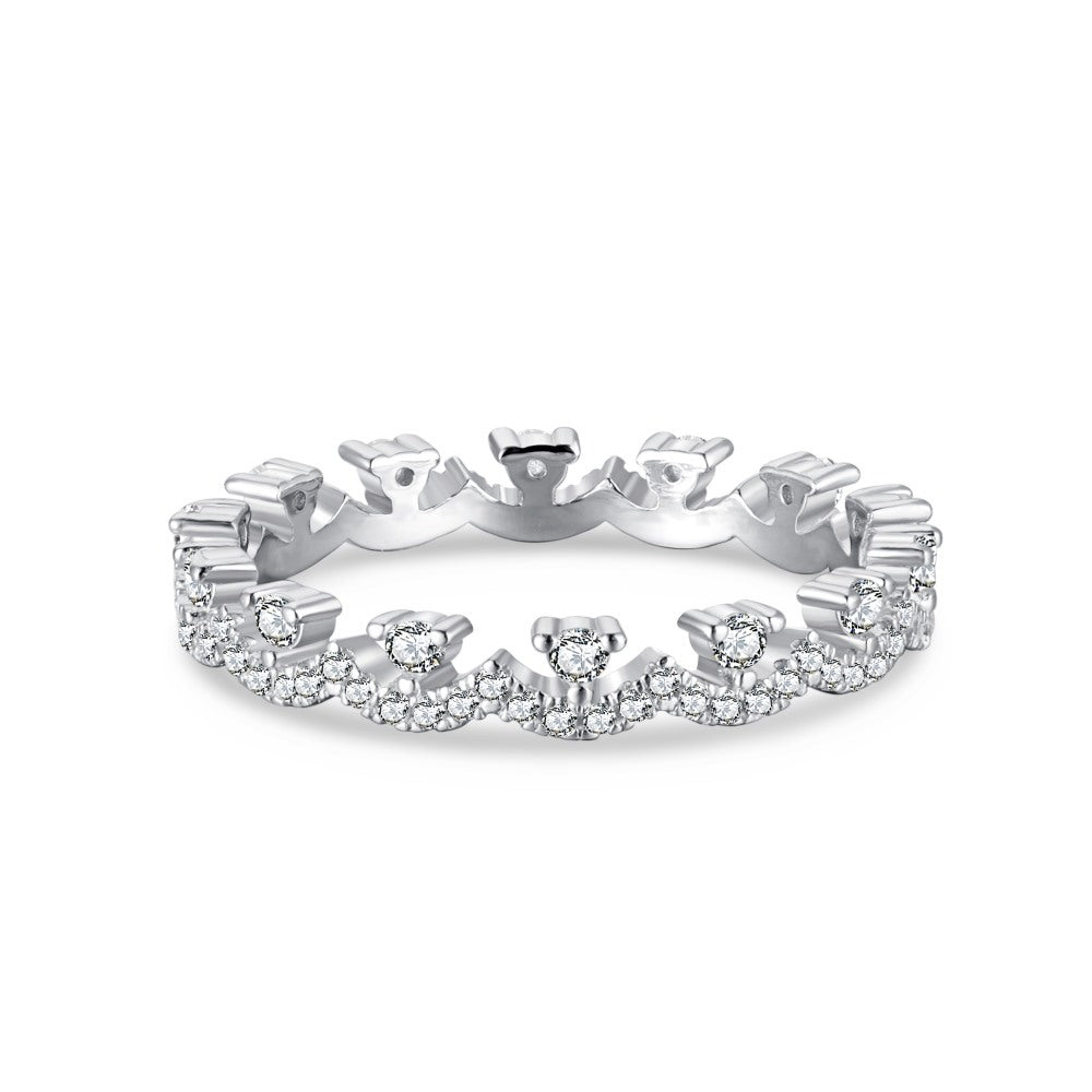 Lace ring full diamond row ring - Hastella.J