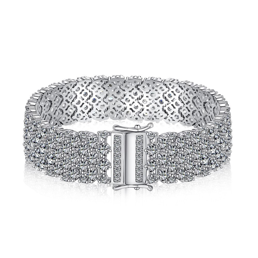 Light luxury inlay full row of zircon tennis bracelet - Hastella.J