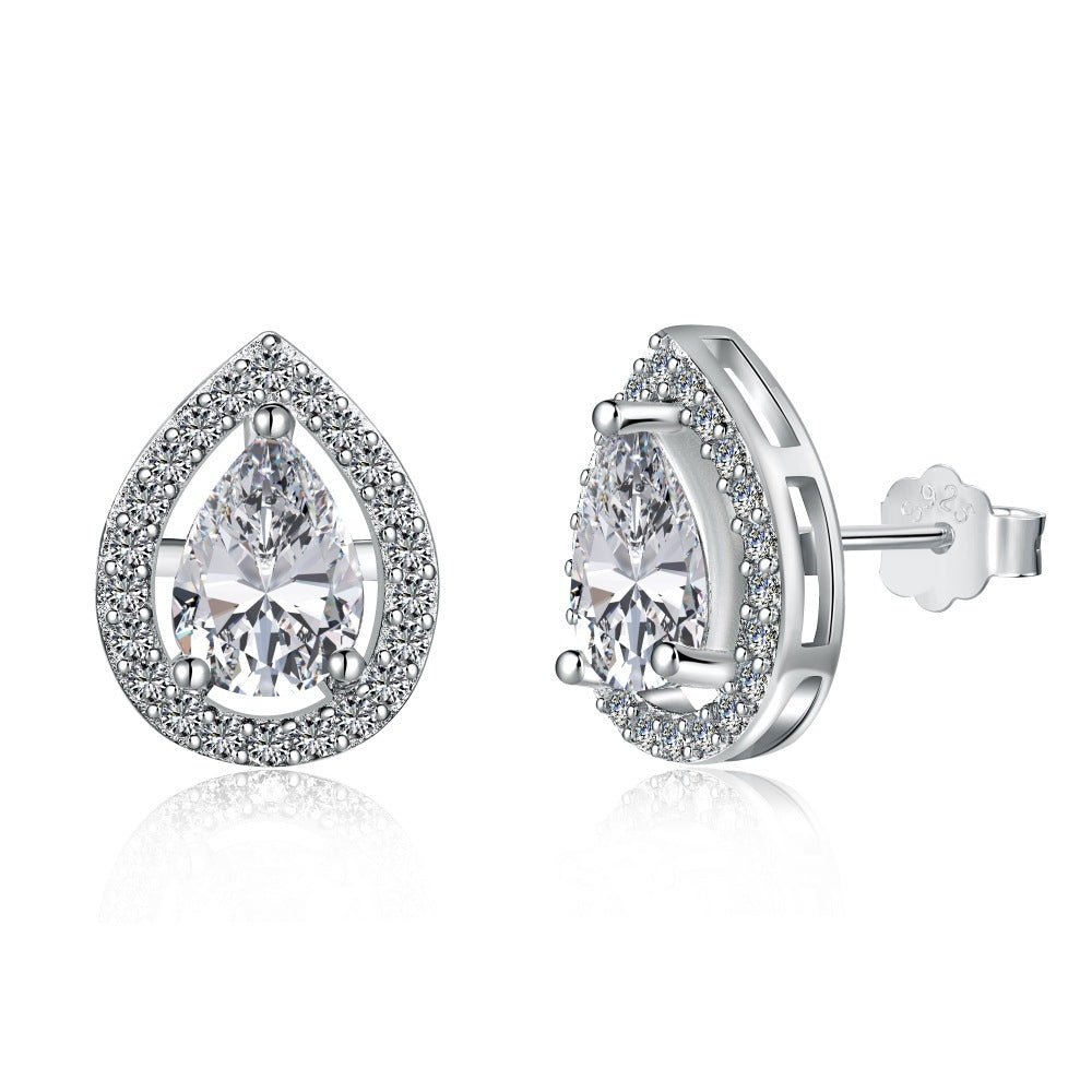 Light luxury zircon stud earrings - Hastella.J