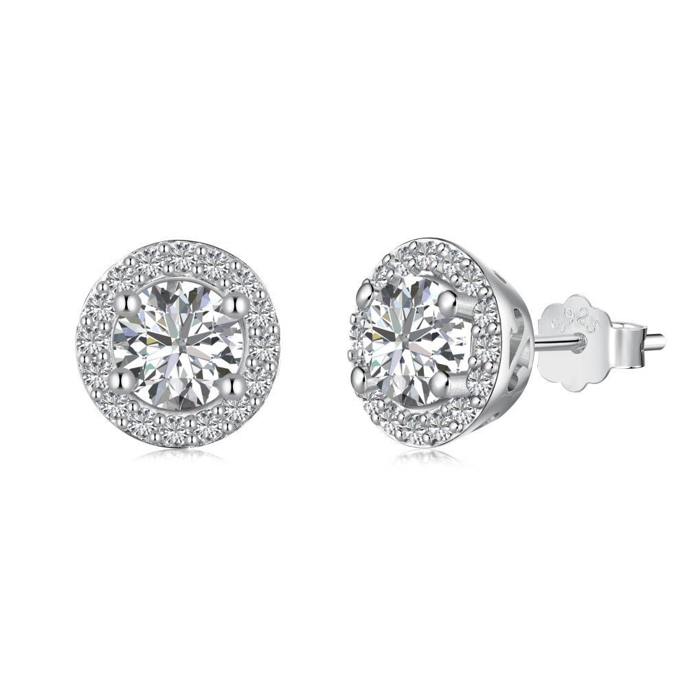 Light luxury zircon stud earrings - Hastella.J