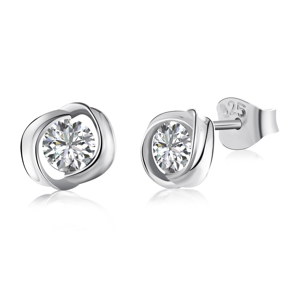 Light luxury zircon stud earrings - Hastella.J