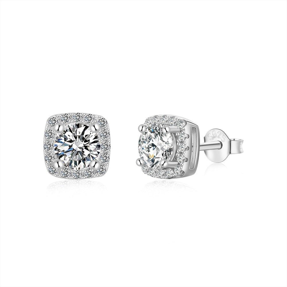 Light luxury zircon stud earrings - Hastella.J