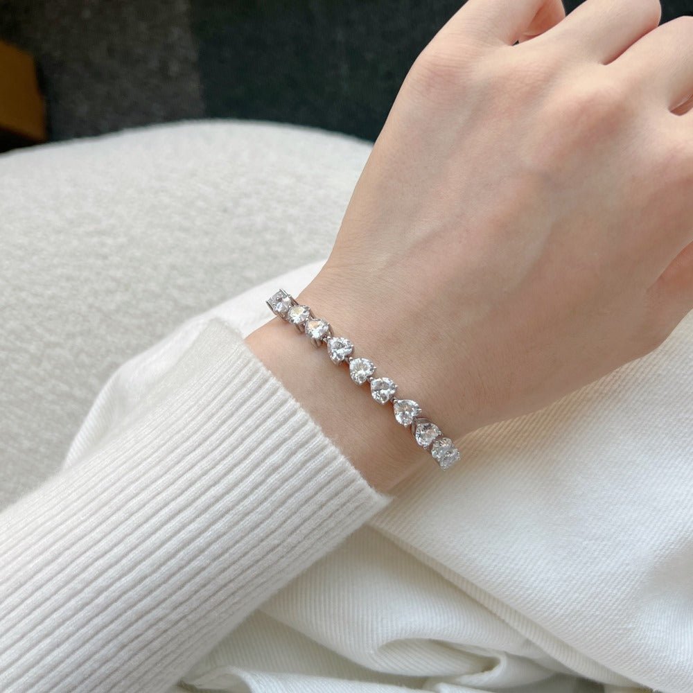 Love zircon row tennis bracelet - Hastella.J