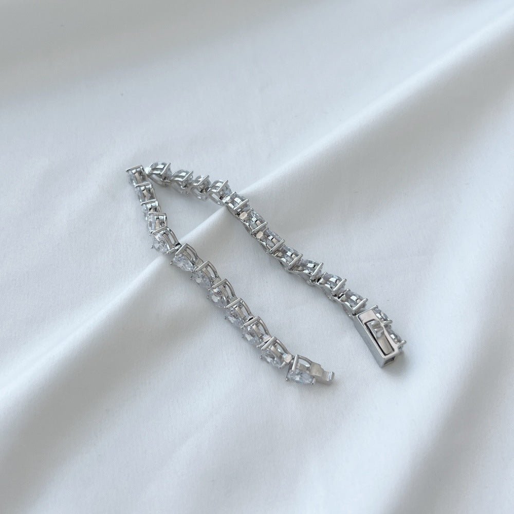 Love zircon row tennis bracelet - Hastella.J