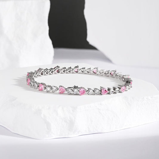 Luxury heart-shaped diamond bracelet - Hastella.J