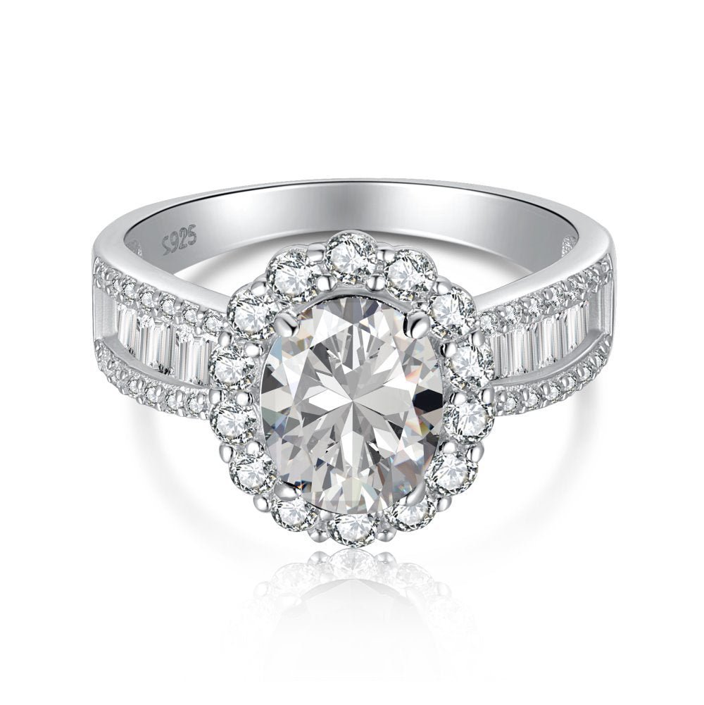 Luxury Oval High Carbon Diamond Ring - Hastella.J