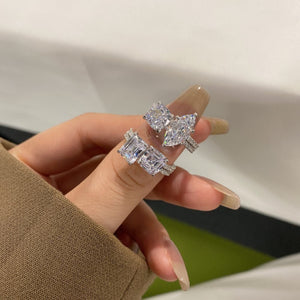 Marquise Ice Flower Cut High Carbon Diamond Ring - Hastella.J