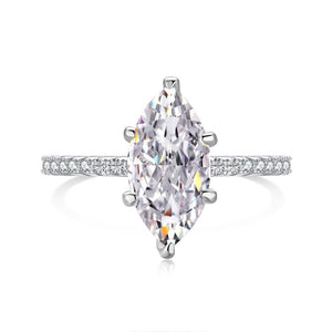 Marquise Ice Flower Cut High Carbon Diamond Ring - Hastella.J