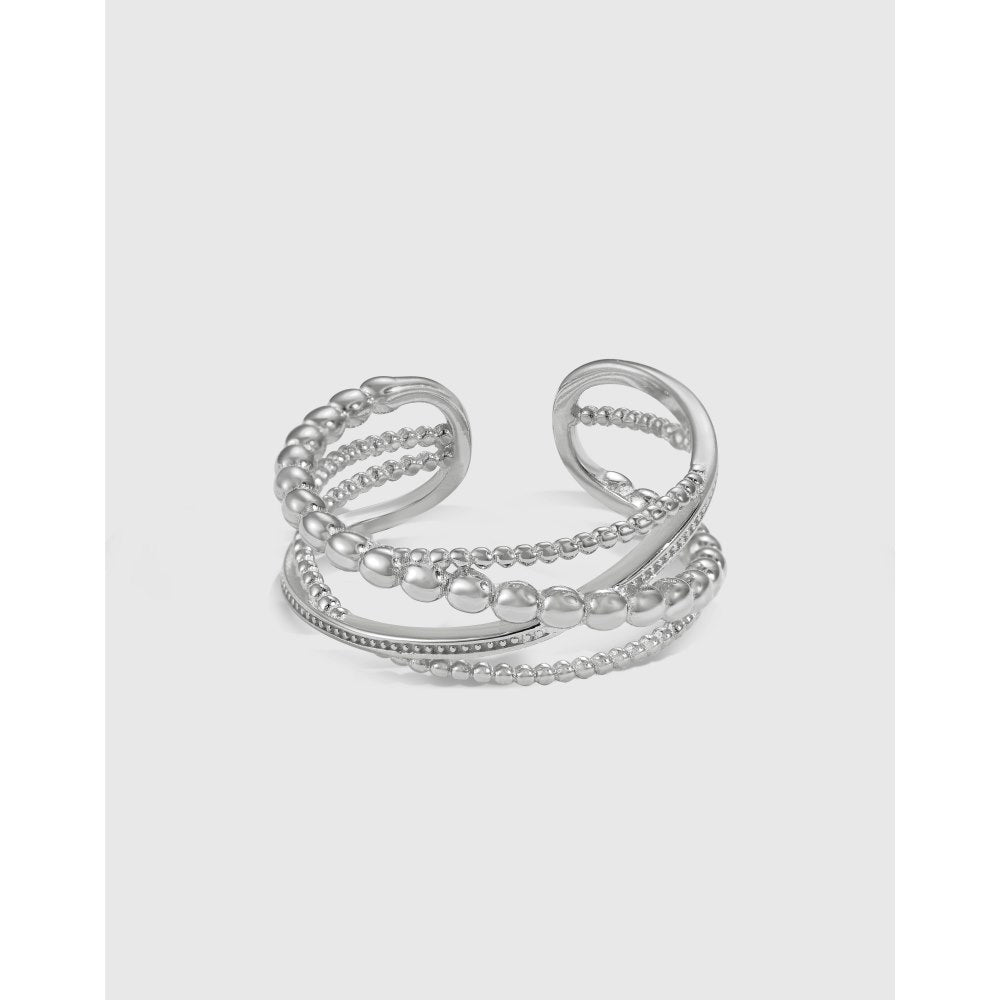 Multi-layer cross twist weave open ring - Hastella.J