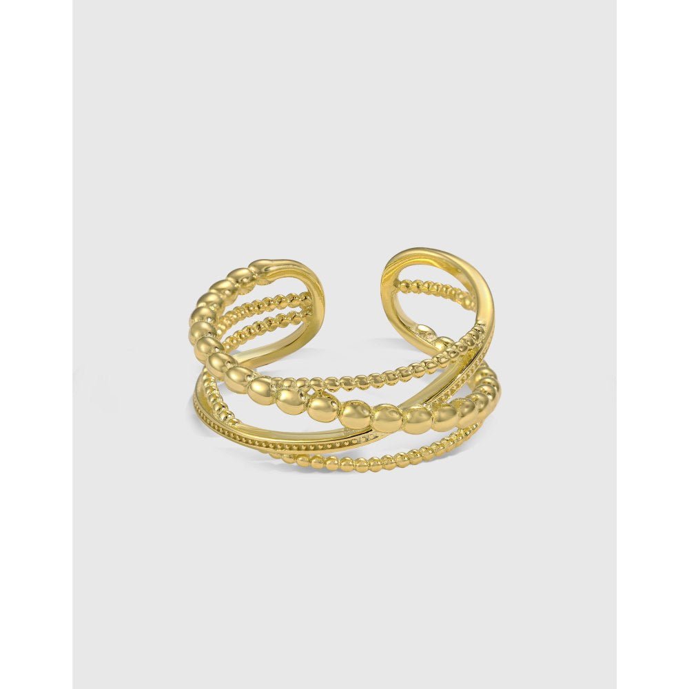 Multi-layer cross twist weave open ring - Hastella.J