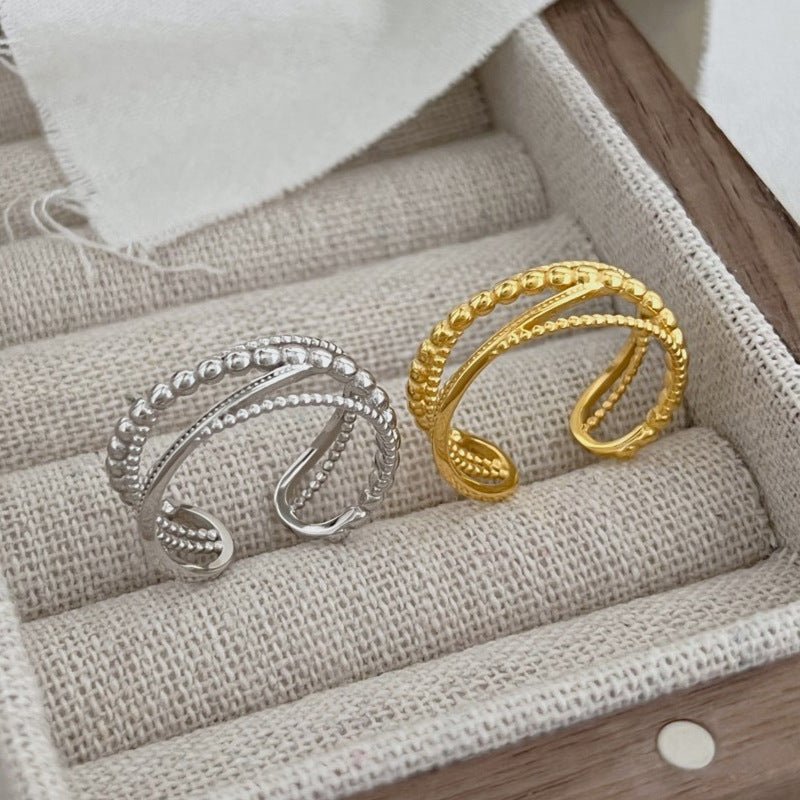 Multi-layer cross twist weave open ring - Hastella.J