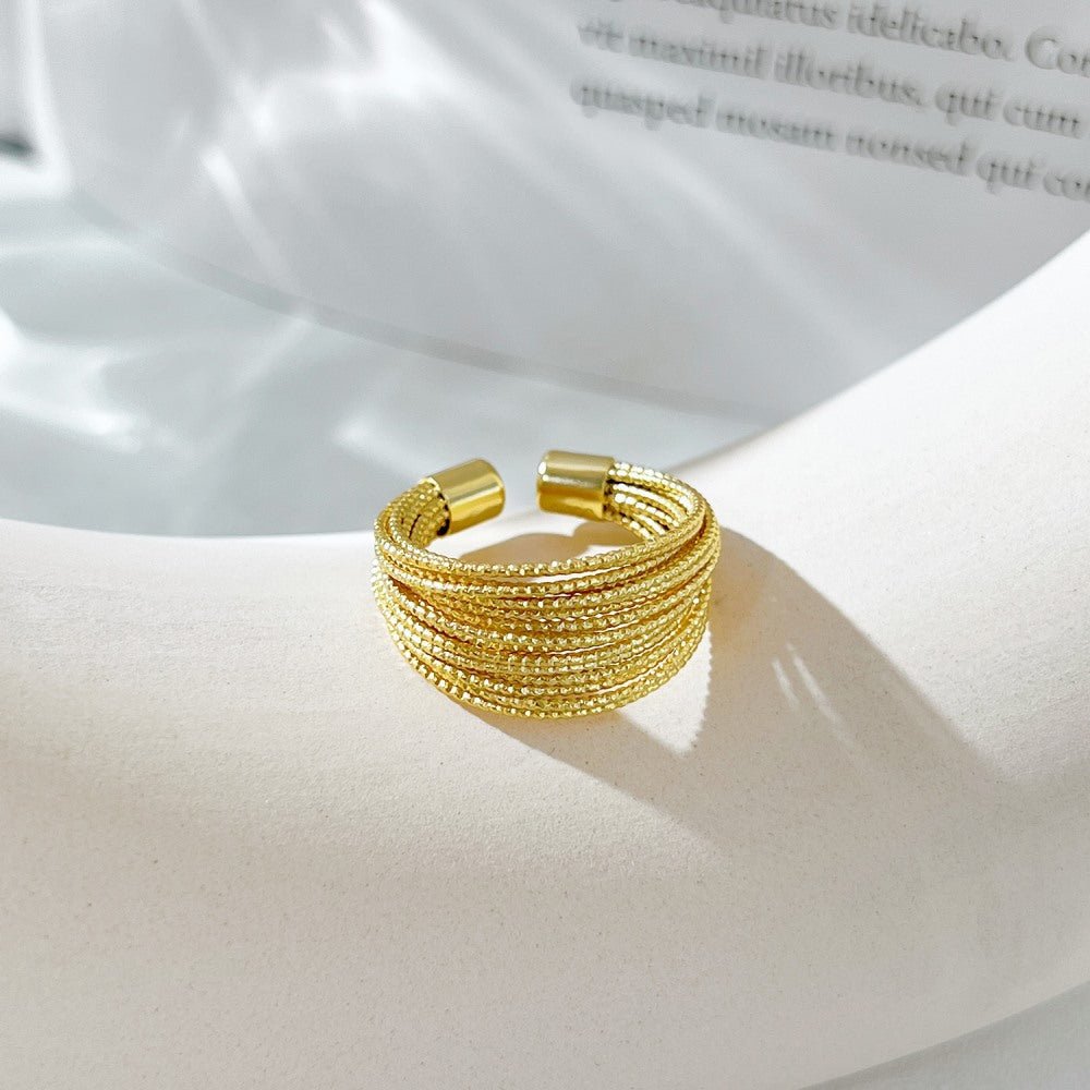 Multi-layer silver rope ring - Hastella.J