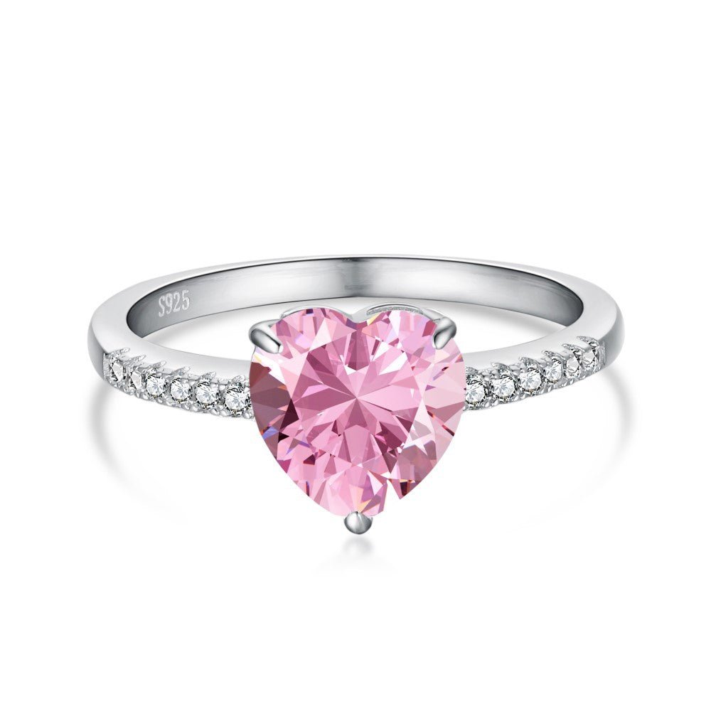 Pink Simple Love Diamond Ring - Hastella.J