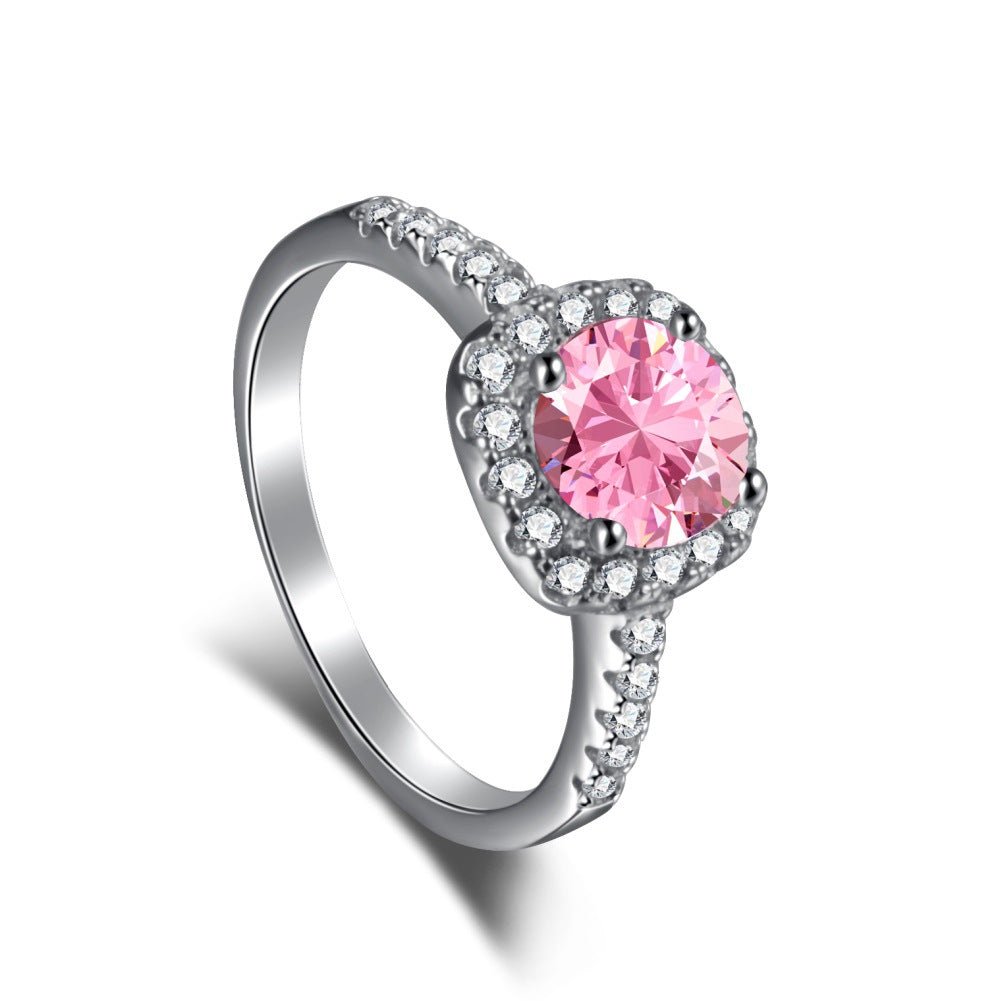 Pink Simple Love Diamond Ring - Hastella.J