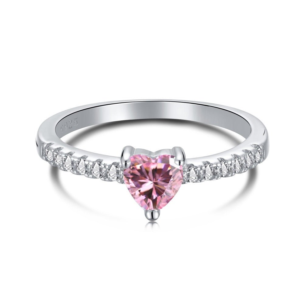 Pink Simple Love Diamond Ring - Hastella.J