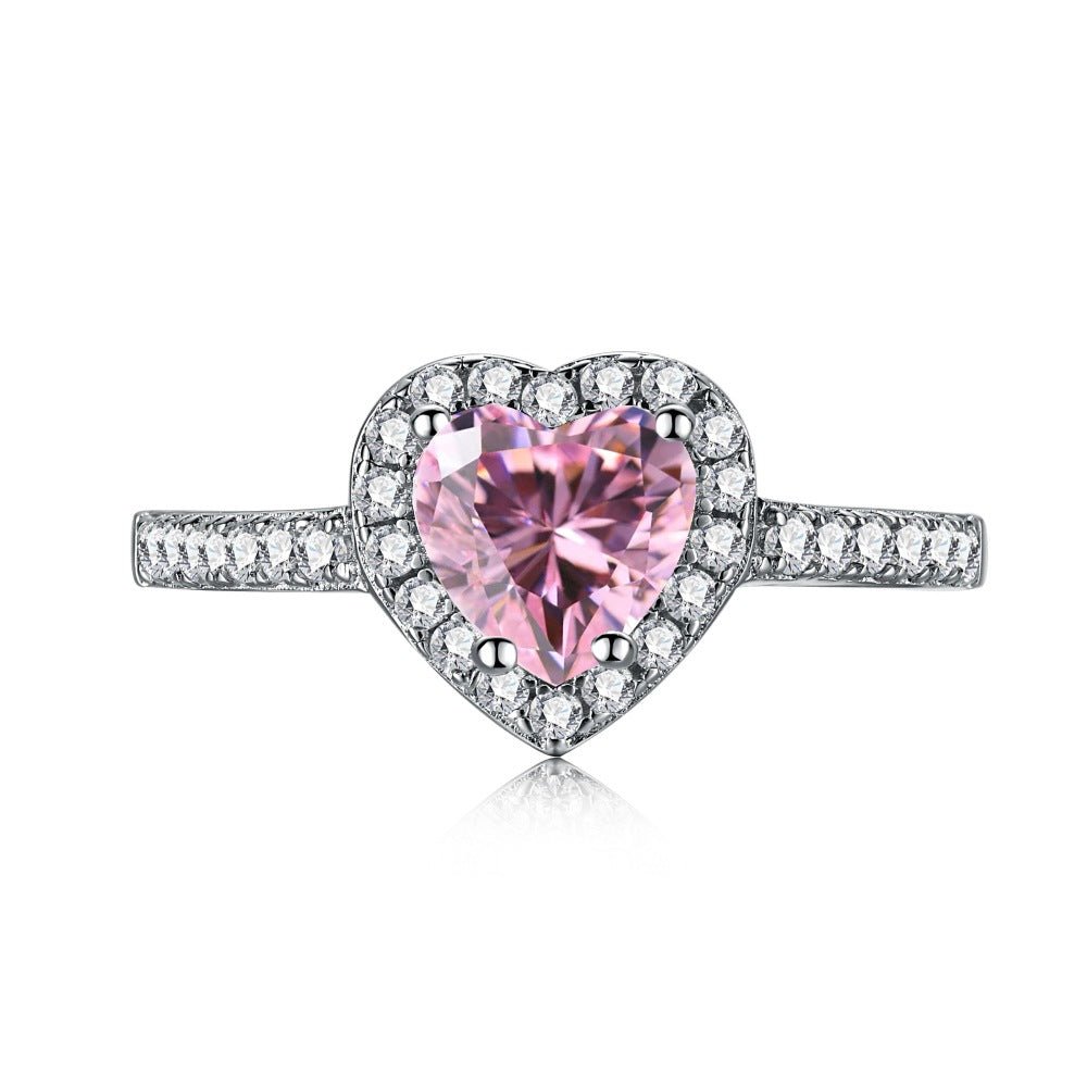 Pink Simple Love Diamond Ring - Hastella.J