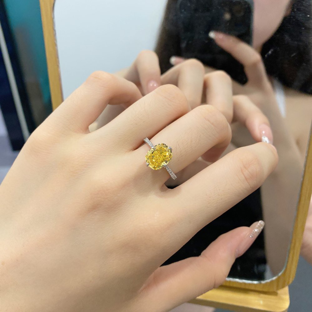 Radiant Cut Yellow Ring - Hastella.J