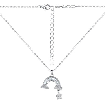 Rainbow shape pendant smiley star necklace - Hastella.J