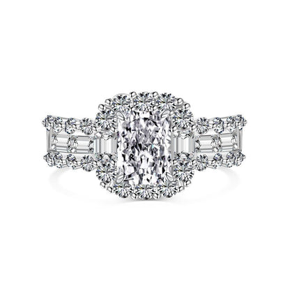 Rectangular Carbon Diamond Ring - Hastella.J