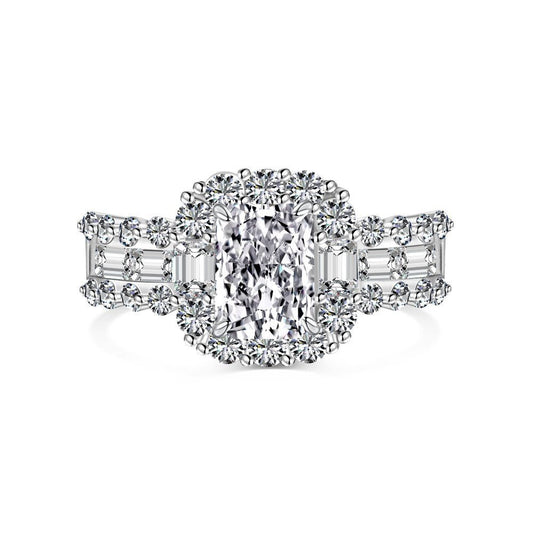 Rectangular Carbon Diamond Ring - Hastella.J