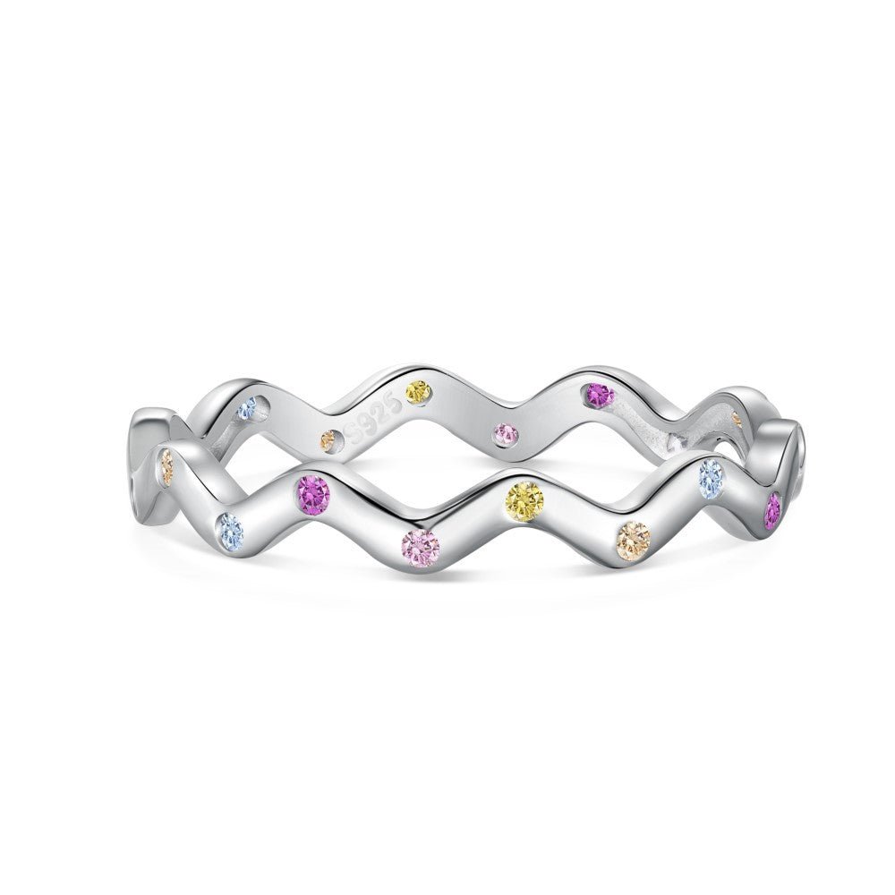 Silver full diamond dopamine ring - Hastella.J