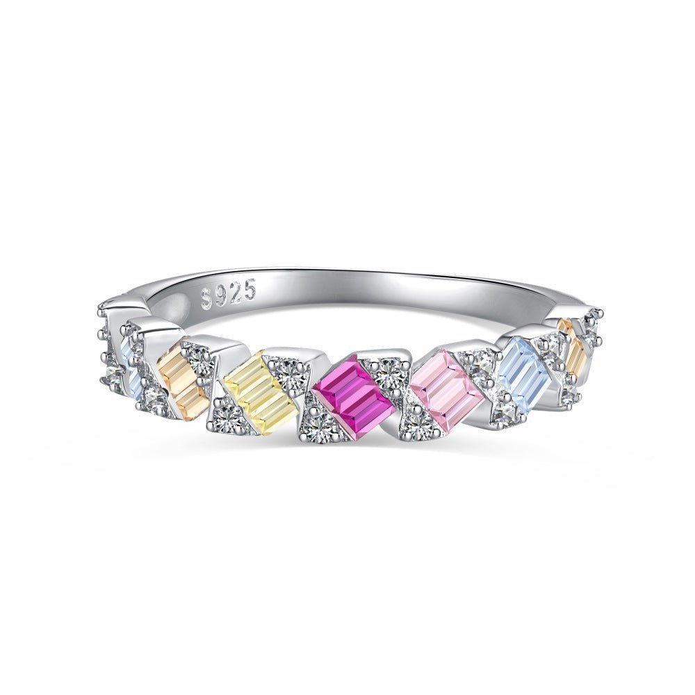 Silver full diamond dopamine ring - Hastella.J