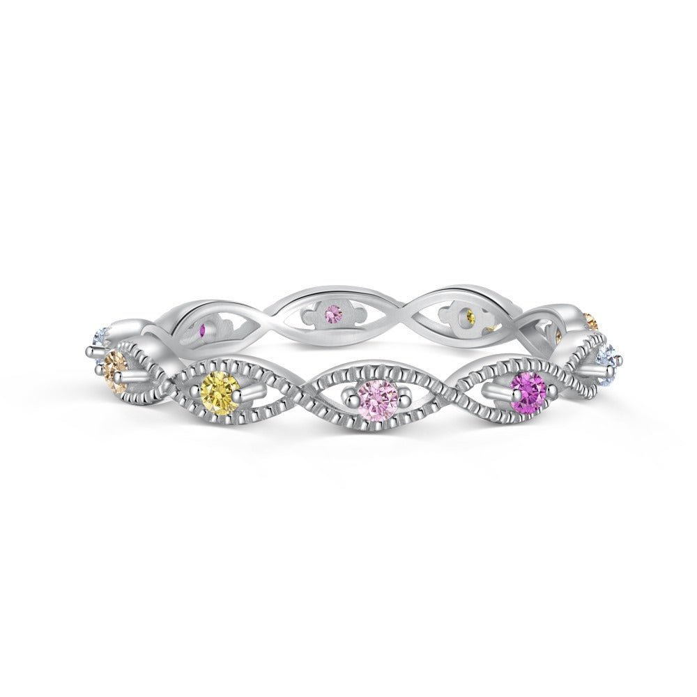 Silver full diamond dopamine ring - Hastella.J