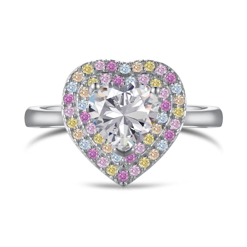 Silver full diamond dopamine ring - Hastella.J